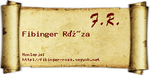 Fibinger Róza névjegykártya